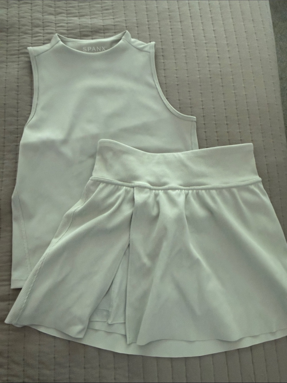 SPANX rib contour skort tank set medium